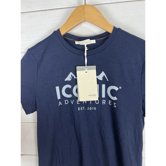 ICEBREAKER Tee Womens M Blue 100% Merino 150 Short Sleeve Co Logo NWT - Picture 3 of 10